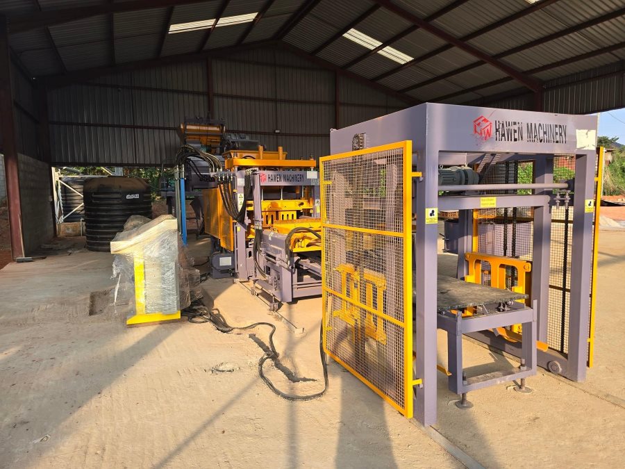 Fully Automatic block production line with robot cuber system