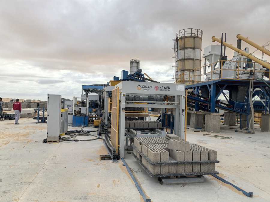 QT12 Automatic Paver Production Line in Egypt
