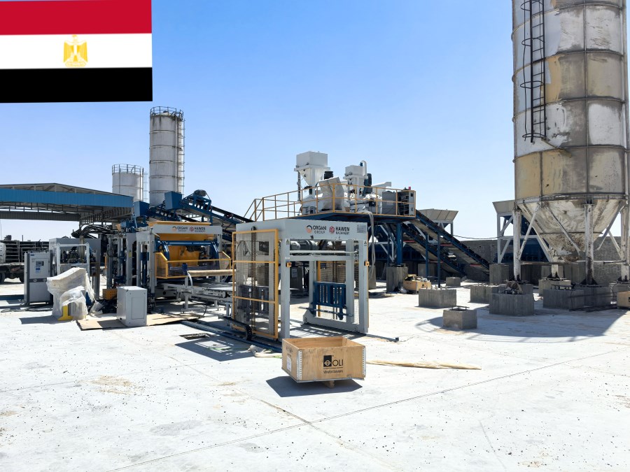 Double QT12 Automatic block making plant successful running in Egypt