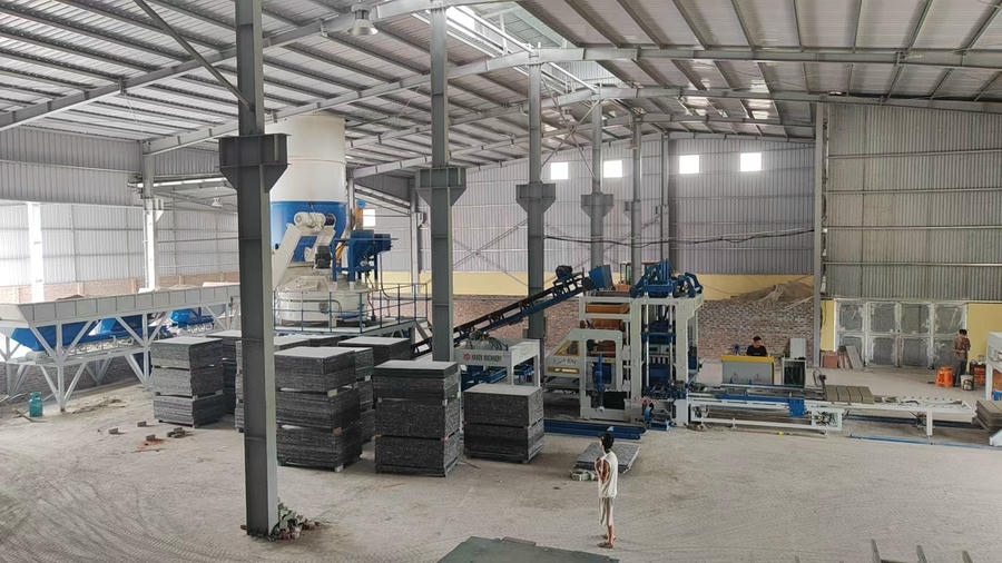 Hawen automatic cuber machine and collection line for two-hole concrete bricks